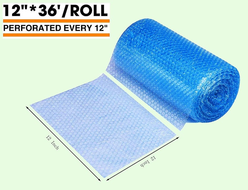 packbabol Bubble Cushioning Wrap Rolls 2-Pack, 12 Inch x 72 Feet 3/16" Air Bubble, Bubble Moving Wrap for Packing, Moving Supplies, Small business - Image 2